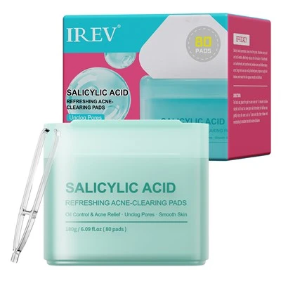 IREV Acide salicylique rafraîchissant contre l'acné-Tampons nettoyants